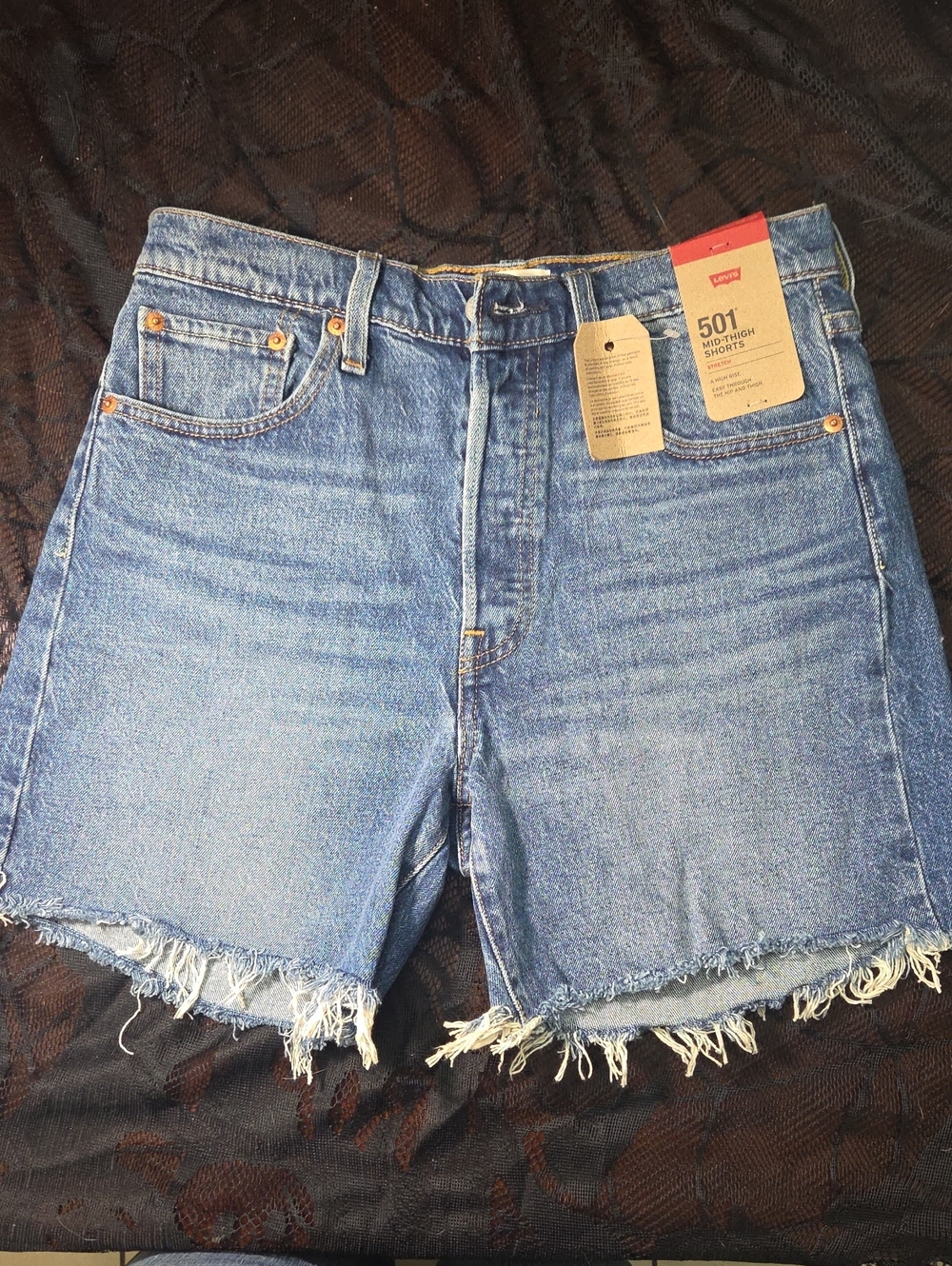 Levi's 501 Cutoff Mid- Thigh Denim Blue Shorts - Symmetry Sister Size 29